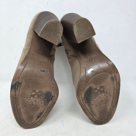 Vince Camuto Franell Suede Almond Toe Ankle Booties Womens Size 7.5 Taupe Zip - Picture 7 of 8